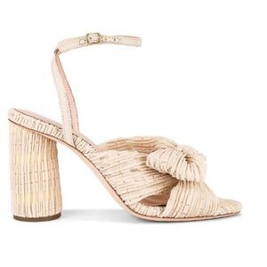 Loeffler Randall Camellia Pleated Knot Heeled Sandal Heel 8 NEW